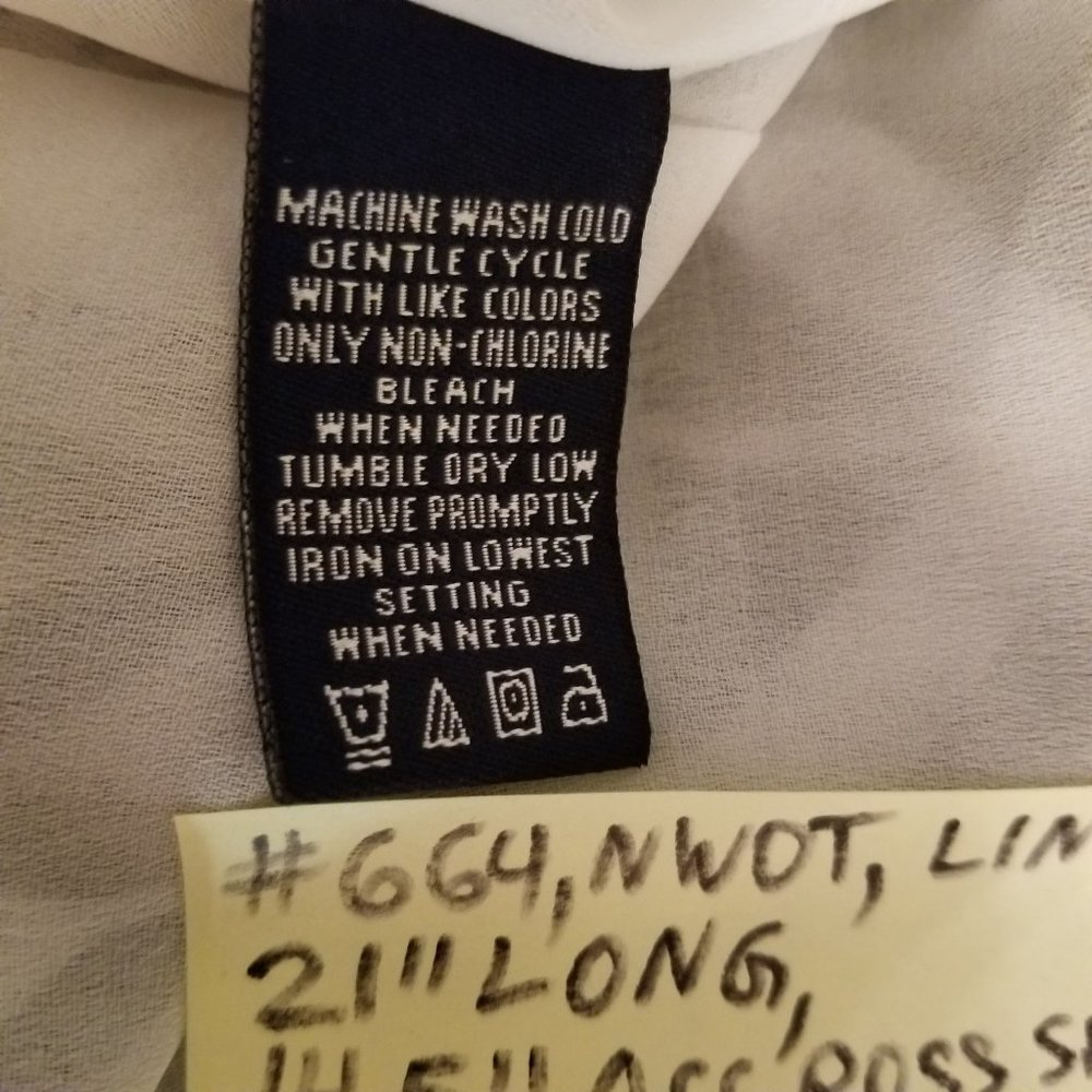 ✅NWOT Elegant Jones Wear Blue White Silk Fully Lined Top S #664, B14 - Picture 9 of 9